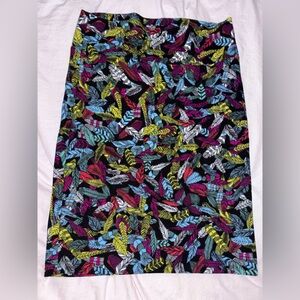 LuLaRoe Multicolor Feather Cassie Skirt